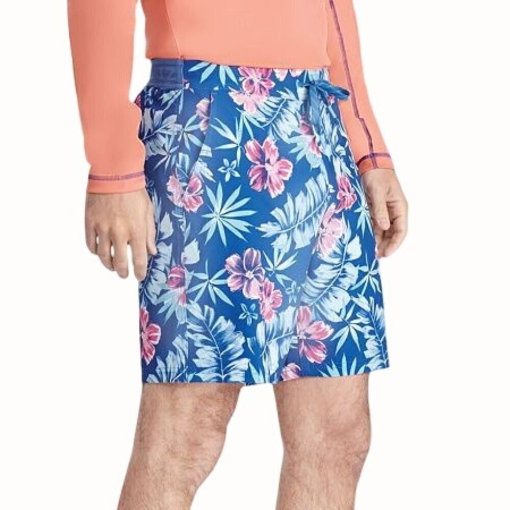 IZOD Mens Quick Dry Multicolor Floral Tropical Swim Trunks Mid Length NEW 2XL